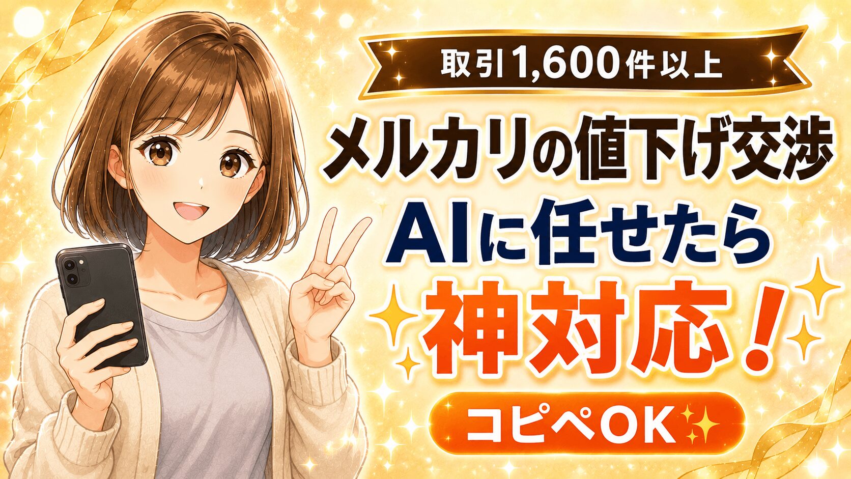 メルカリの値下げ交渉をAIで神対応するブログ記事のサムネイル画像