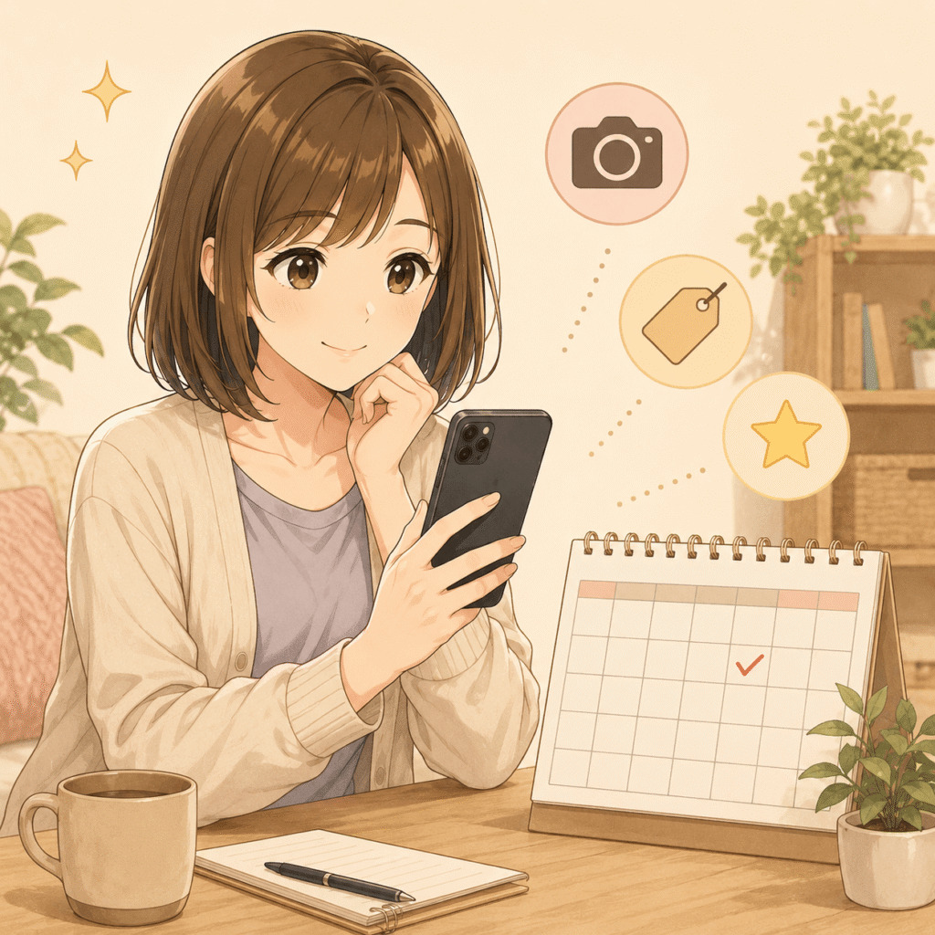 メルカリの出品者レベルを自分のペースで上げるコツを紹介するセクションのイメージイラスト